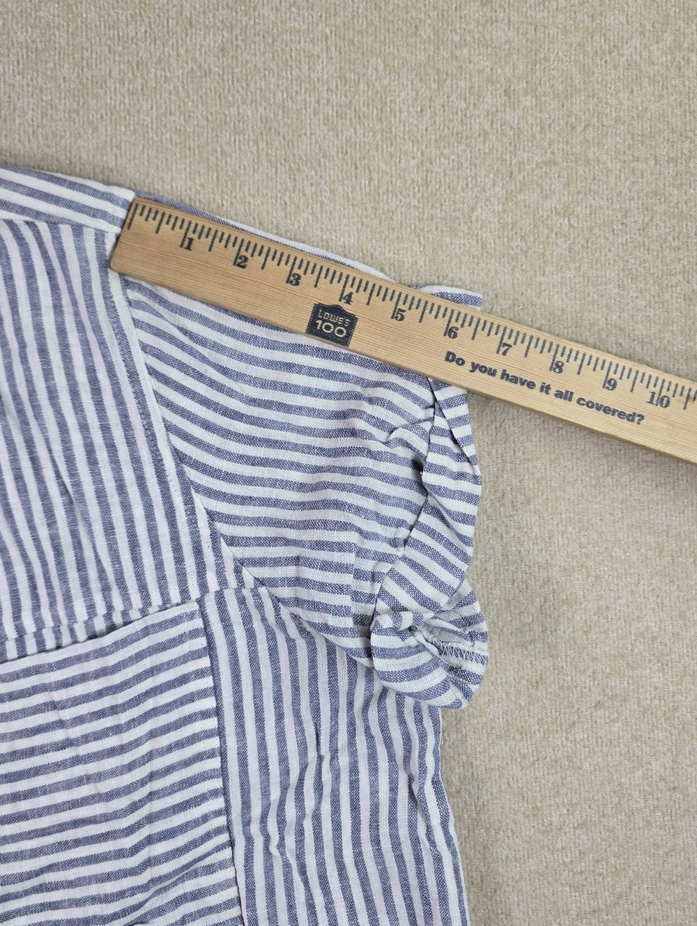 Universal Thread Striped Linen Blend Shirt XL Blue White NWT - Picture 5 of 8